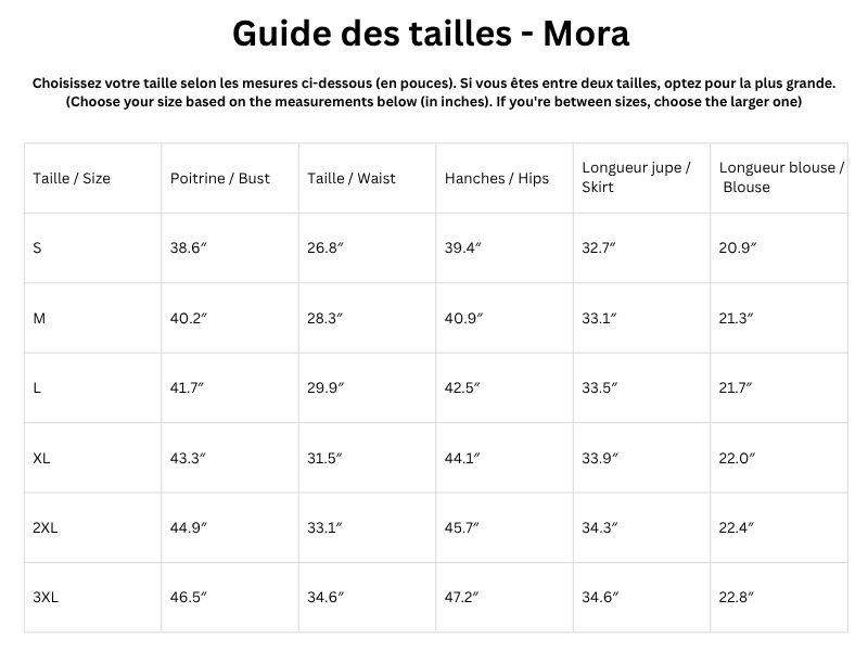 Guide des tailles