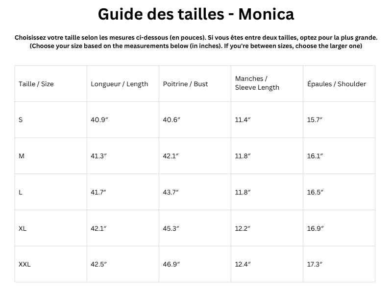 Guide des tailles