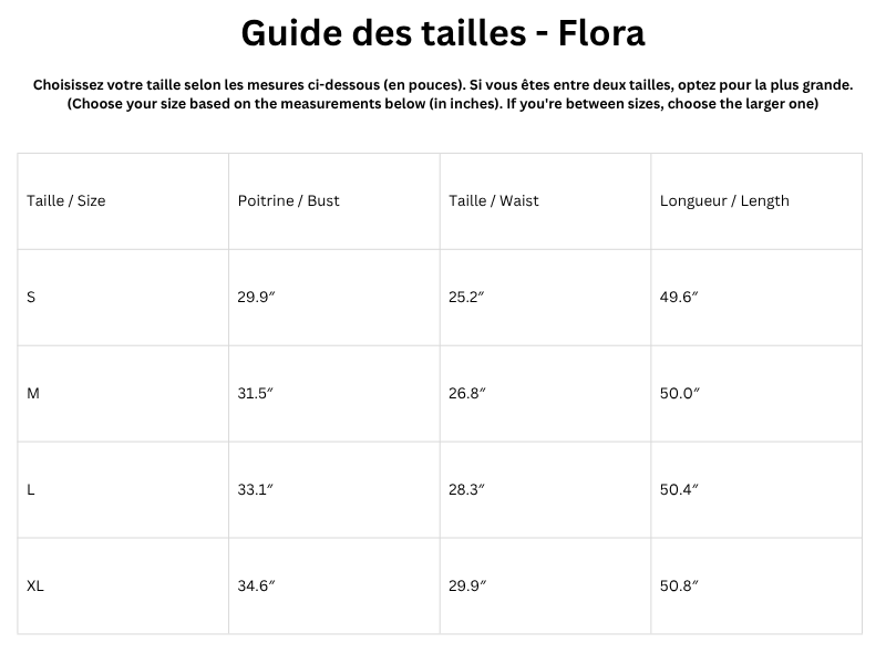 Guide des tailles