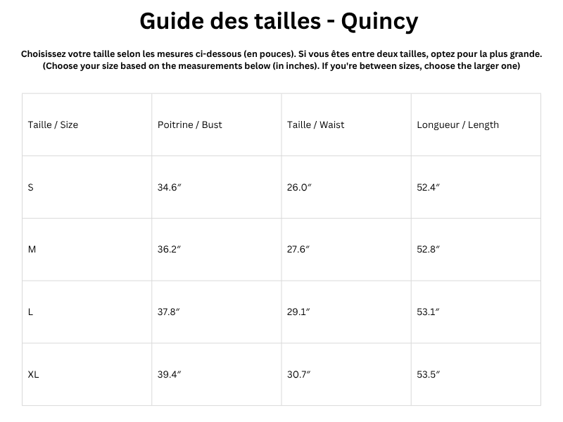 Guide des tailles