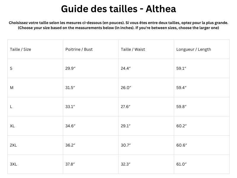 Guide des tailles