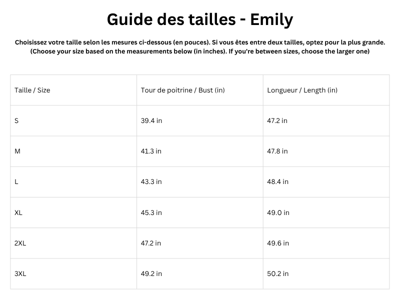 Guide des tailles