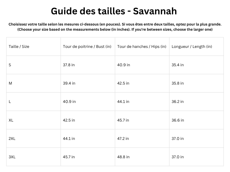 Guide des tailles