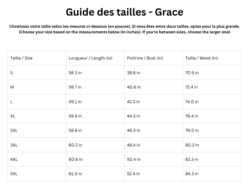 Guide des tailles