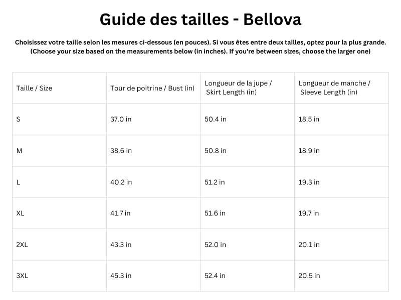 Guide des tailles
