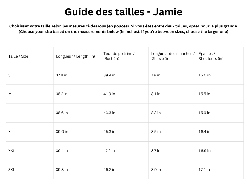 Guide des tailles