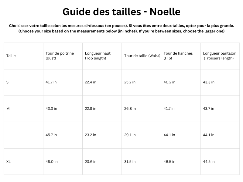 Guide des tailles