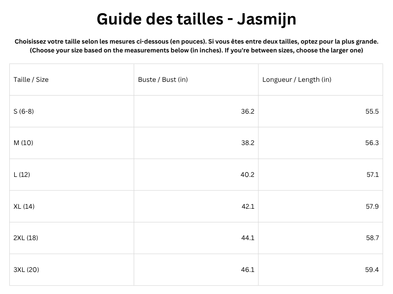 Guide des tailles