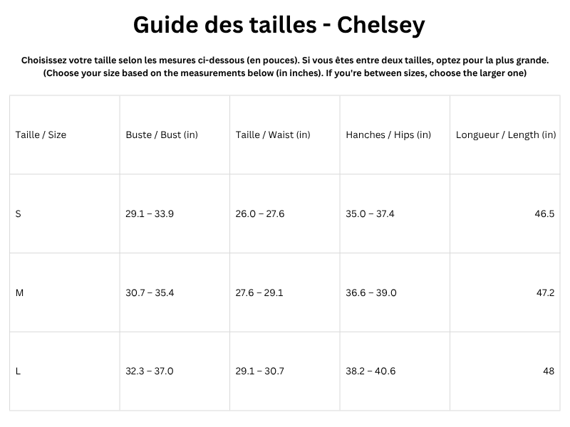 Guide des tailles