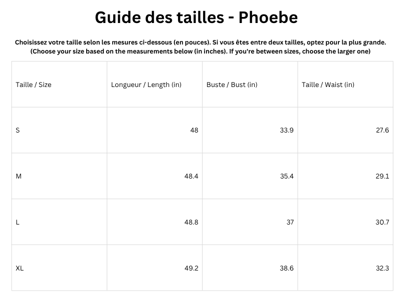Guide des tailles
