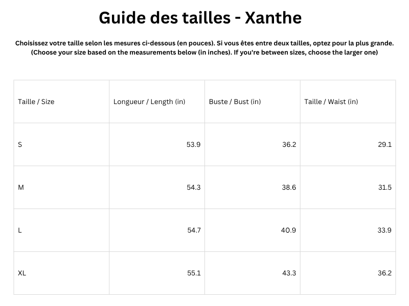 Guide des tailles
