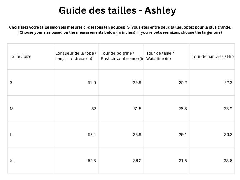 Guide des tailles