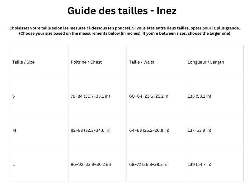 Guide des tailles