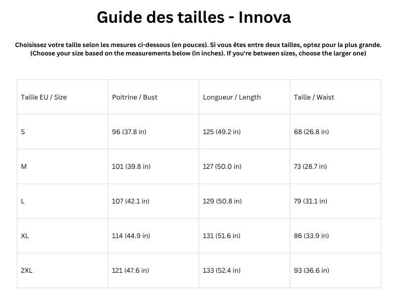 Guide des tailles