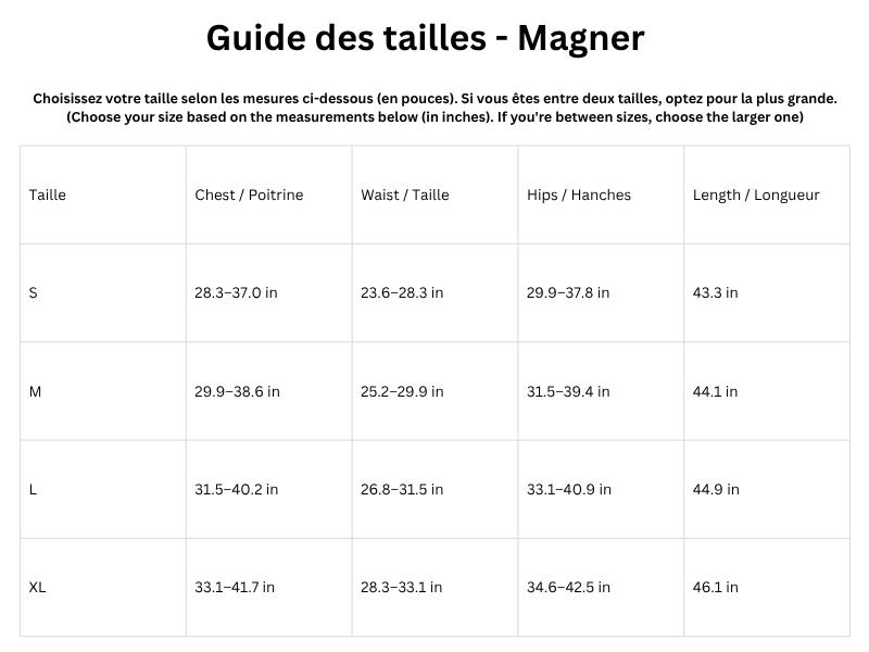 Guide des tailles
