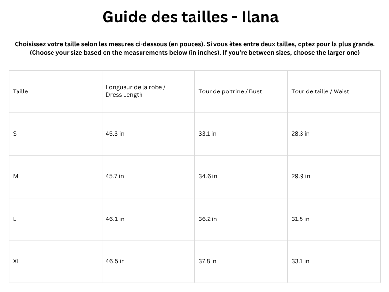 Guide des tailles