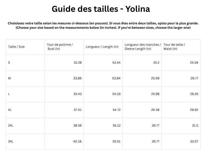 Guide des tailles