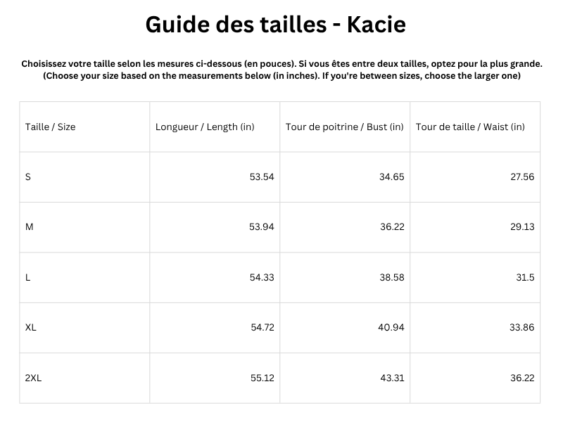 Guide des tailles