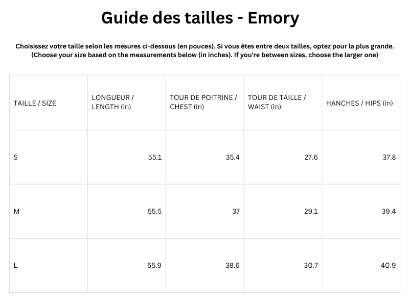 Guide des tailles