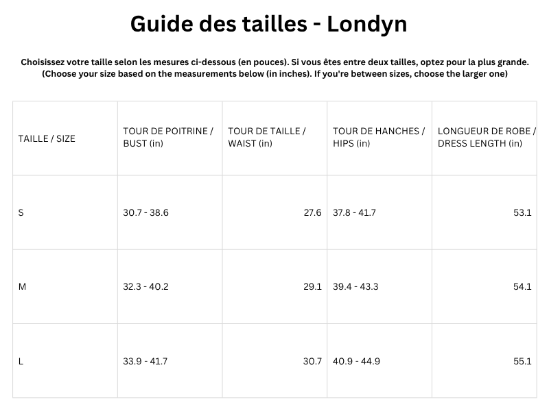 Guide des tailles