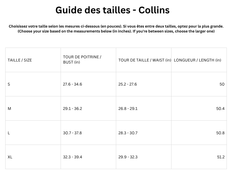 Guide des tailles