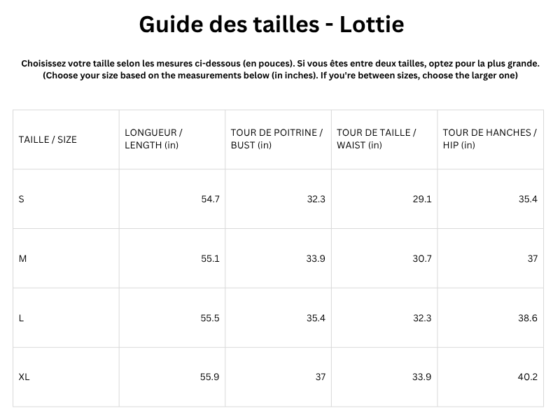 Guide des tailles