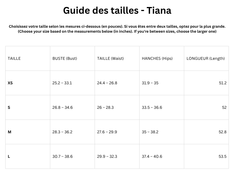 Guide des tailles