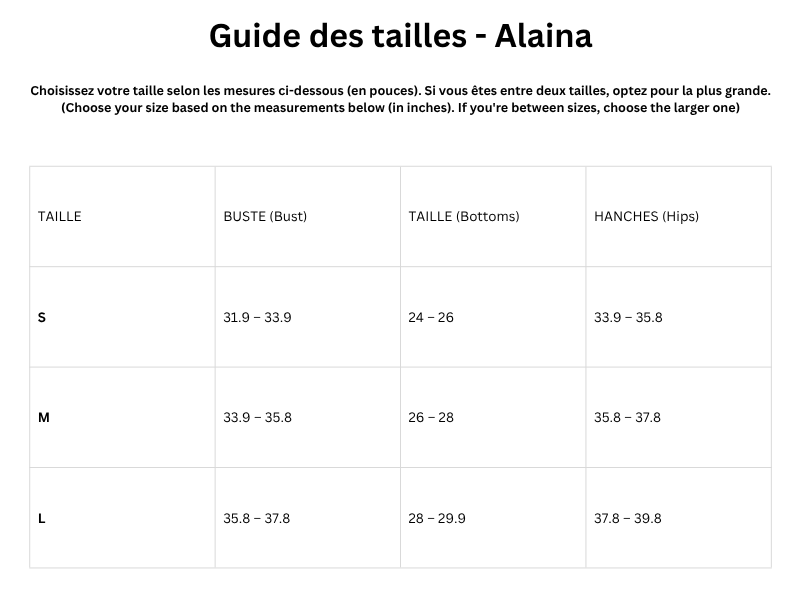Guide des tailles