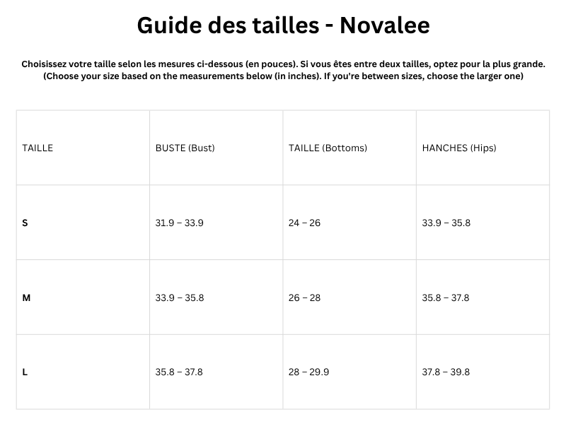 Guide des tailles