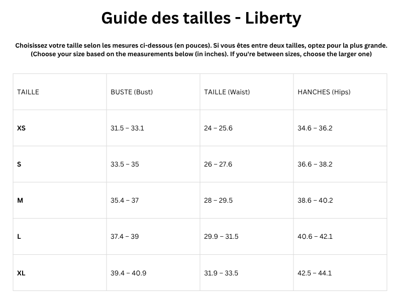 Guide des tailles