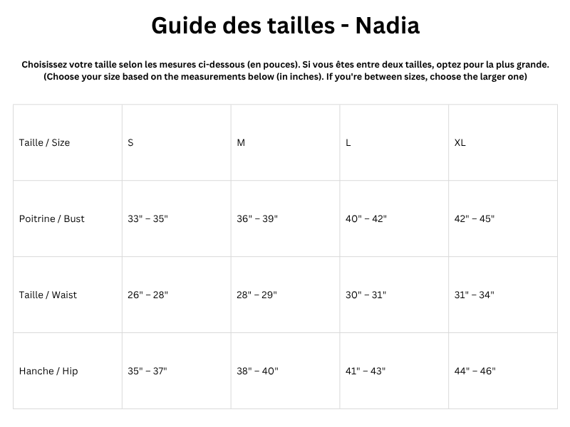 Guide des tailles