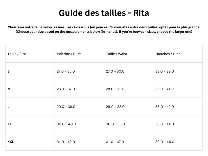 Guide des tailles