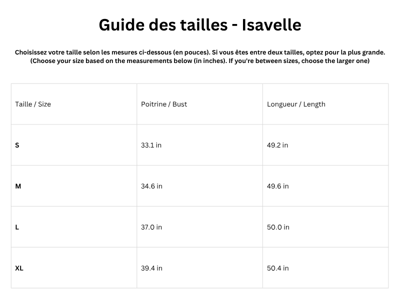 Guide des tailles