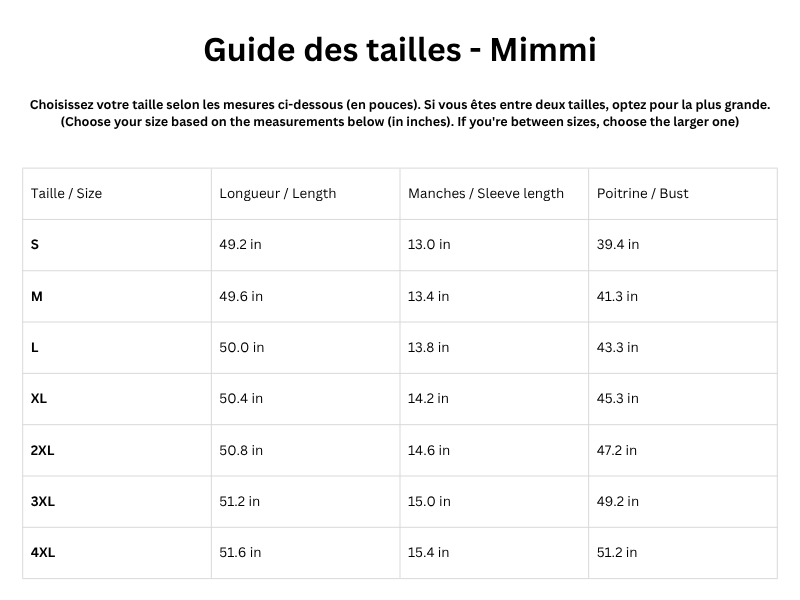 Guide des tailles