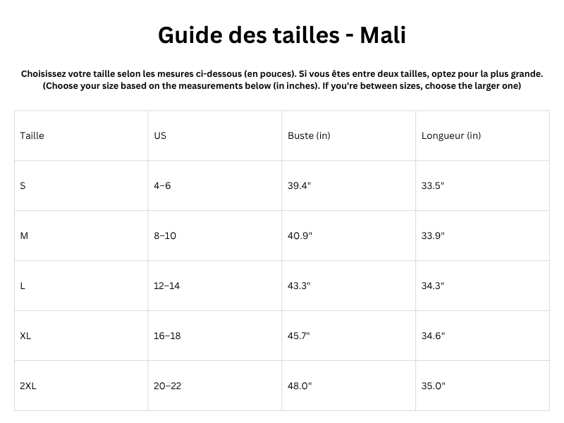 Guide des tailles