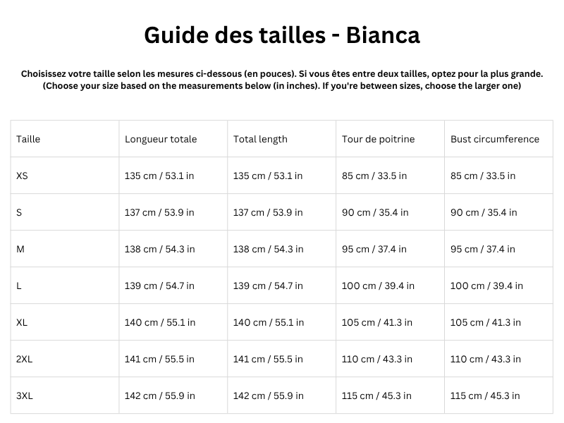 Guide des tailles