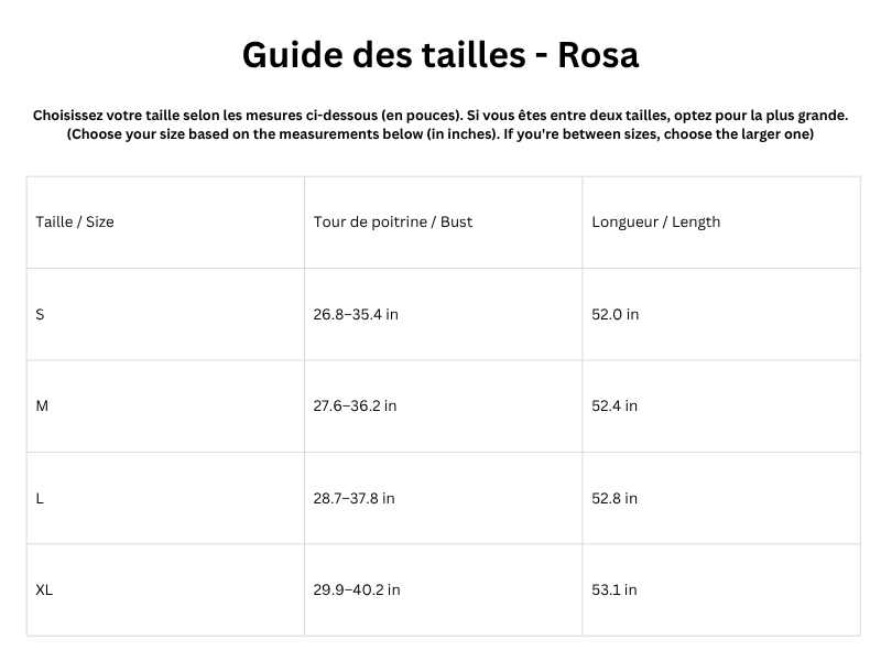 Guide des tailles