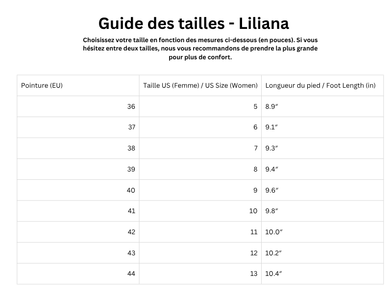Guide des tailles