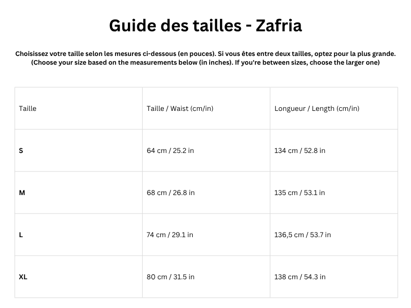 Guide des tailles