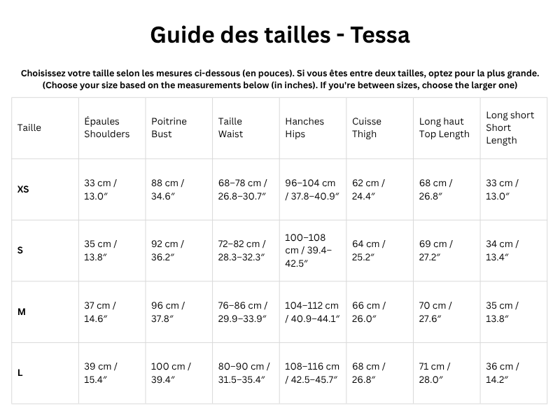 Guide des tailles