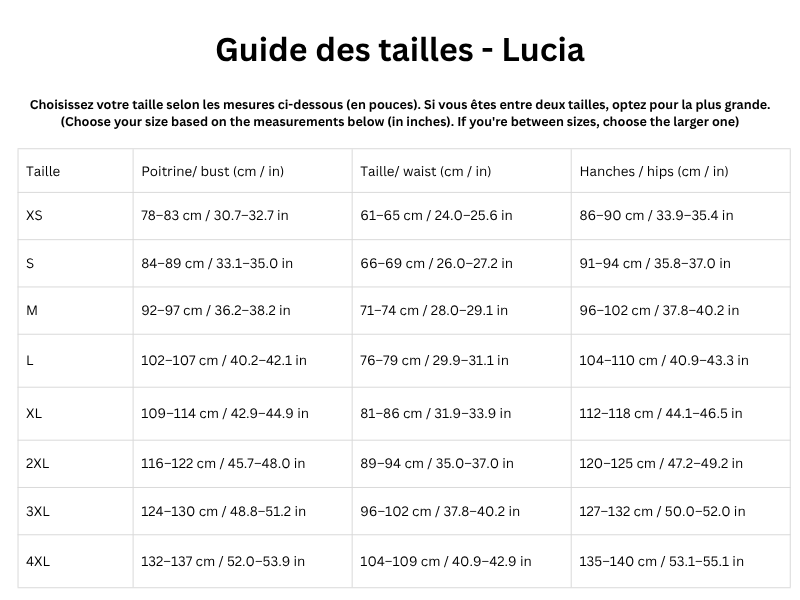 Guide des tailles