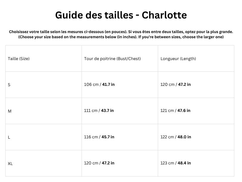 Guide des tailles