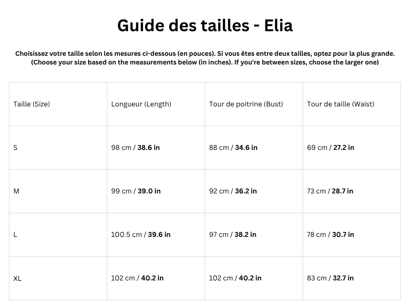 Guide des tailles