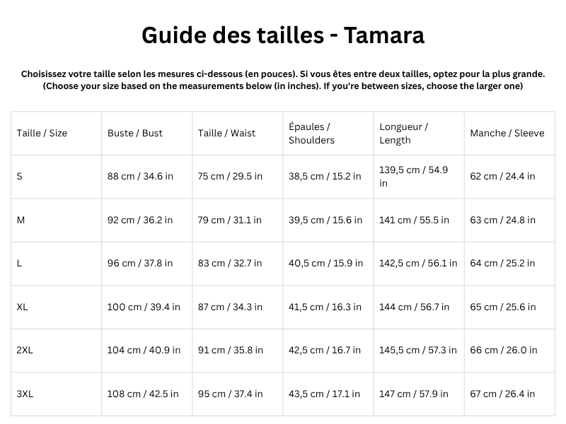 Guide des tailles