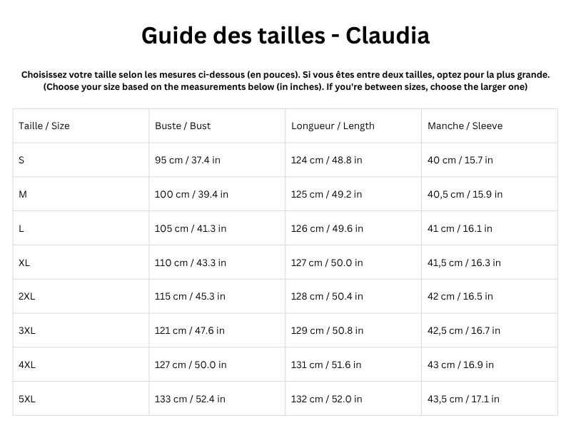 Guide des tailles