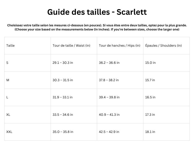 Guide des tailles