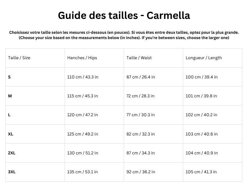 Guide des tailles