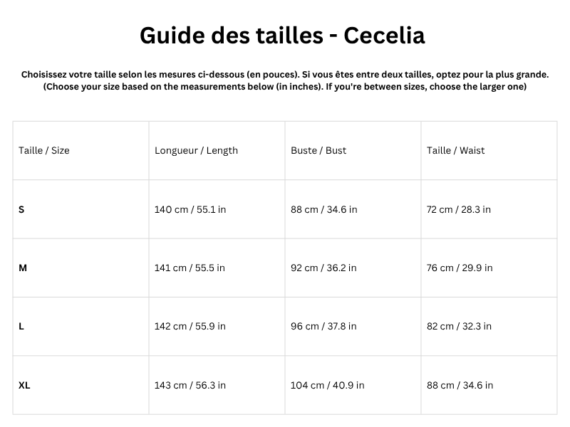 Guide des tailles