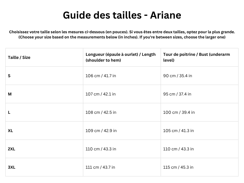 Guide des tailles