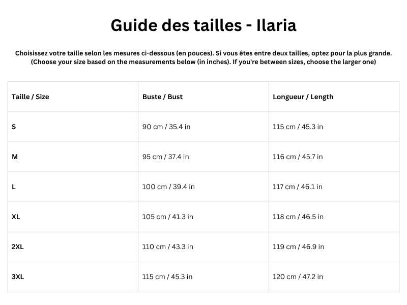 Guide des tailles